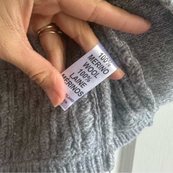 Inis Crafts Merino Wool Fisherman Cable Knit Cardigan Sweater Size Small Chunky - Picture 7 of 7